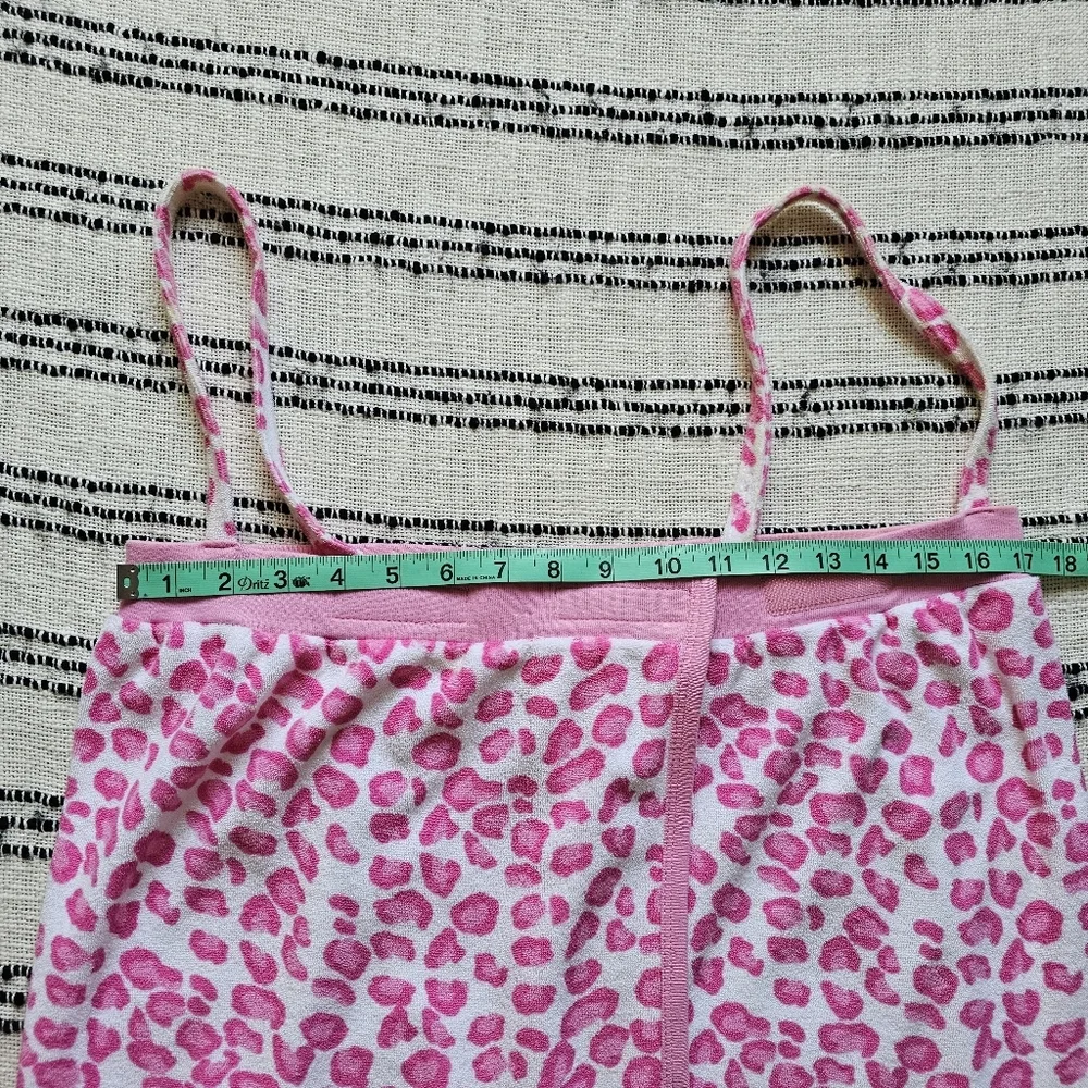 OP Pink and White Leopard Print Terry Bath Towel Wrap - Picture 10 of 11